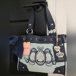 Juicy Couture Daydreamer Navy and Light Blue Tote Bag